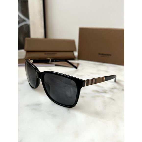 NEW Burberry BE4181 Black Unisex Check Print Sunglasses main image 6